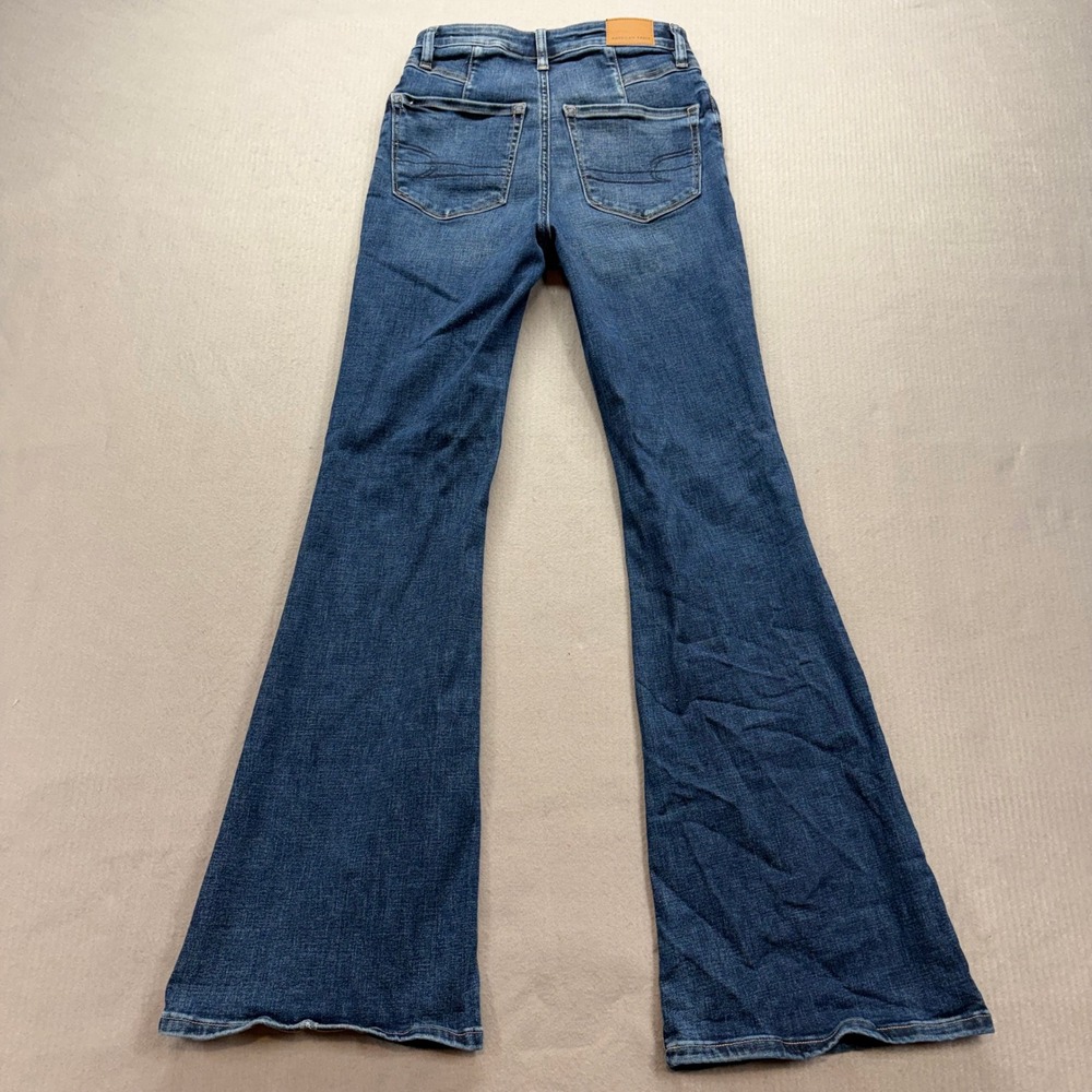 American Eagle Flare Jeans Womens 2 Blue Super High-Rise Next Level Stretch - Picture 2 of 11
